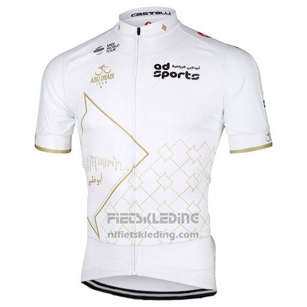2017 Fietskleding Abu Dhabi Tour Wit Korte Mouwen en Koersbroek